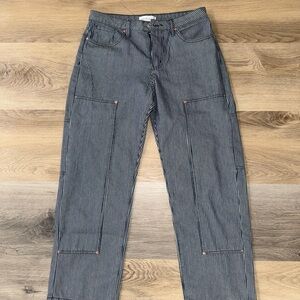 Angel Kiss Straight Pinstripe Jeans - Navy & White